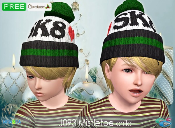 JO 93 Mistletoe   hair with cap by NewSea for Sims 3
