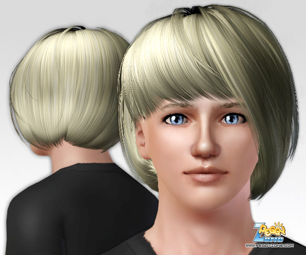Asymmetrical bob with bangs ID 043 by Peggy Zone for Sims 3