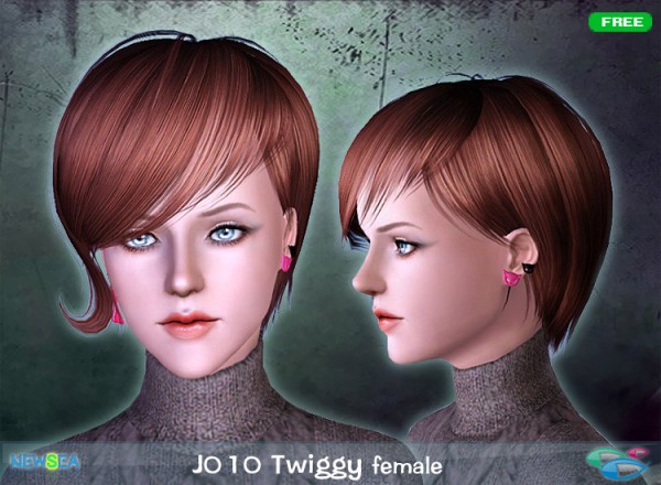 JO 10 Twiggy   asymmetric haircut with bangs by Juice for Sims 3