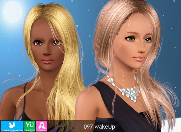 YU097 WakeUp   Smoth and straight hairstyle by NewSea for Sims 3