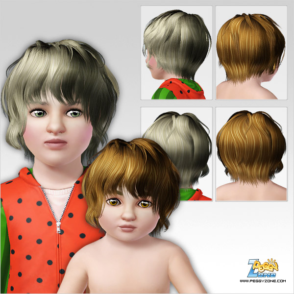 Bob with rich waves ID 166 by Peggy Zone for Sims 3
