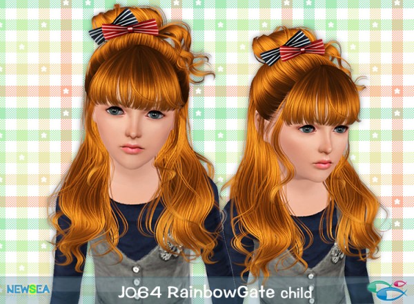 Jo 64 Rainbow Gate   Hair caught half a bun on top of head by Juice for Sims 3