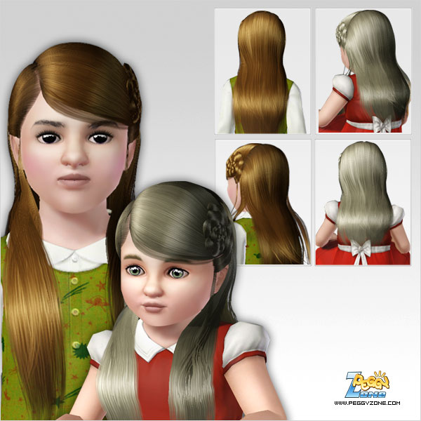 Round ponytail hairstyle ID 170 by Peggy Zone  for Sims 3