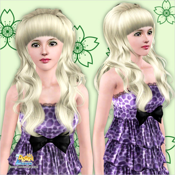 Retro round bangs hairstyle ID 291 by Peggy Zone for Sims 3