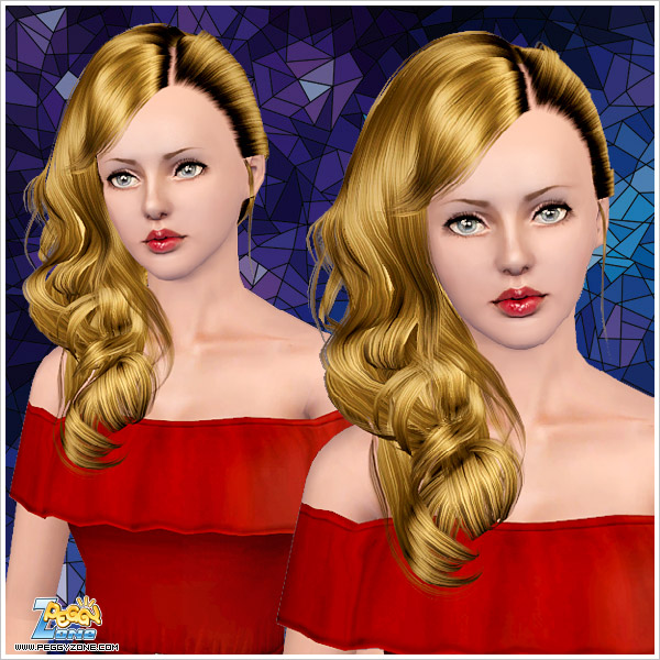 Side curly hair ID 862 by Peggy Zone for Sims 3