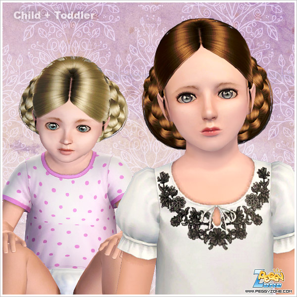 Braided hair crown ID 822 by Peggy Zone for Sims 3