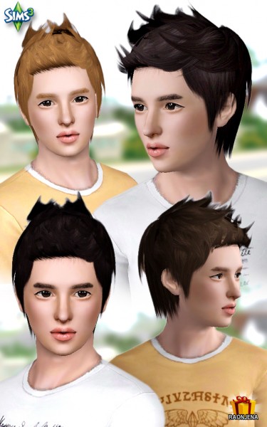 Long spikes hairstyle  Hair10 by Raonjena for Sims 3