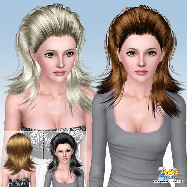 Teased haircut ID 679 by Peggy Zone for Sims 3