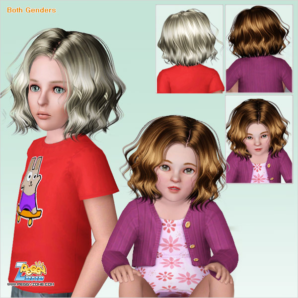 Short, ombre and straight up the middle haircut ID 548 by Peggy Zone for Sims 3