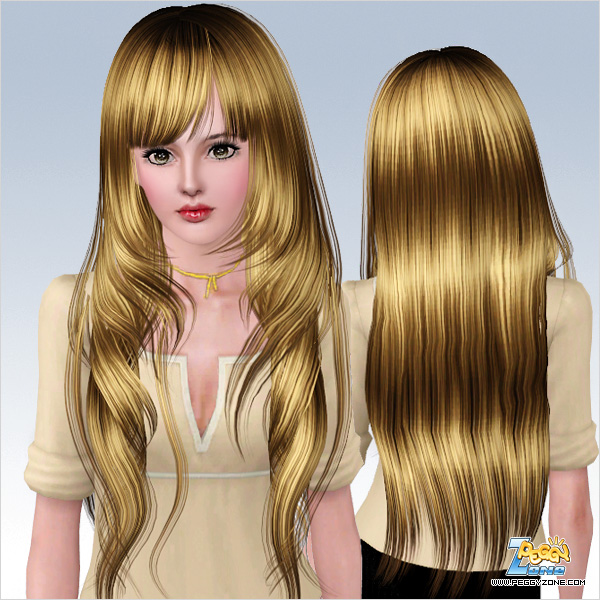 Very long hair framing the face hairstyle ID 528 by Peggy Zone for Sims 3