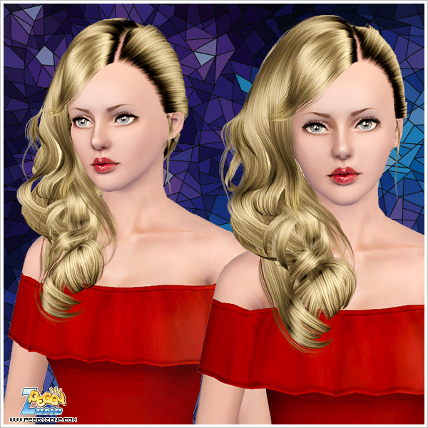 Side curly hair ID 862 by Peggy Zone for Sims 3