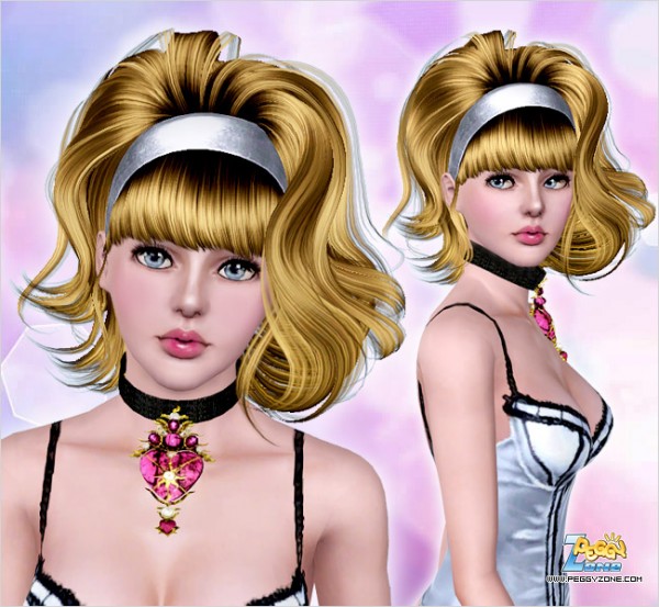 High volume headband hairstyle ID 000033 by Peggy Zone for Sims 3