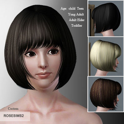 Layered bob by Rose Sims for Sims 3