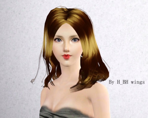 Layered medium hairstyle by Wings for Sims 3