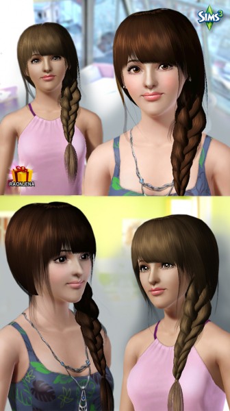 Side braid hairstyle   Hair 10 by Raonjena for Sims 3