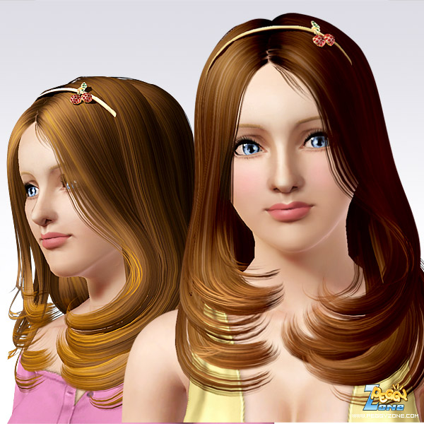Just below chin hairstyle with hadband ID 07 by Peggy Zone for Sims 3