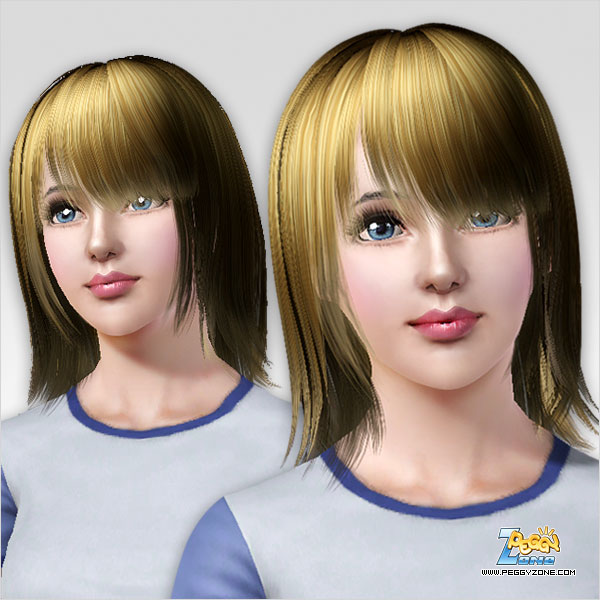 Straight and glossy hairstyle ID 314 by Peggy Zone for Sims 3