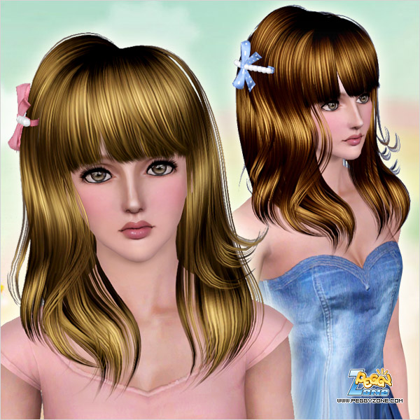 Romantic bow hairstyle ID 481 by Peggy Zone for Sims 3