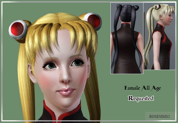 Fancy two ponytail by Rose Sims for Sims 3