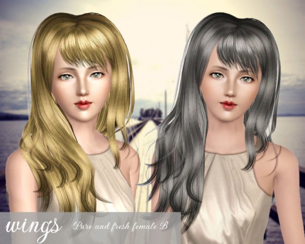 Asymetrical and layered hairstyle with bangs   Pure and fresh female by Wings for Sims 3