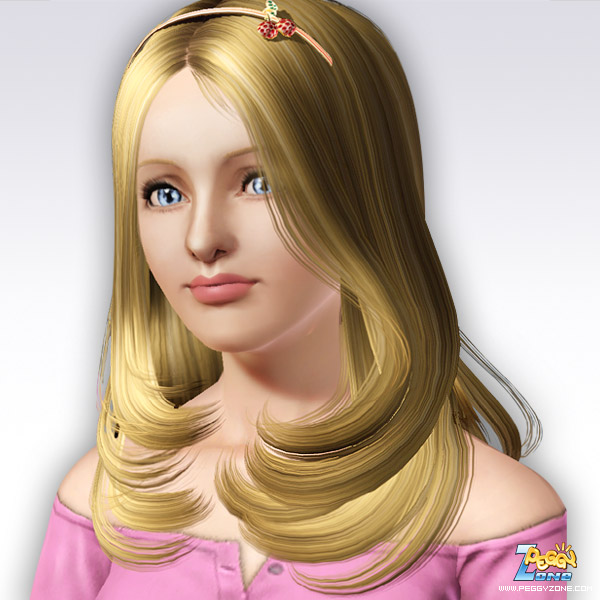 Just below chin hairstyle with hadband ID 07 by Peggy Zone for Sims 3