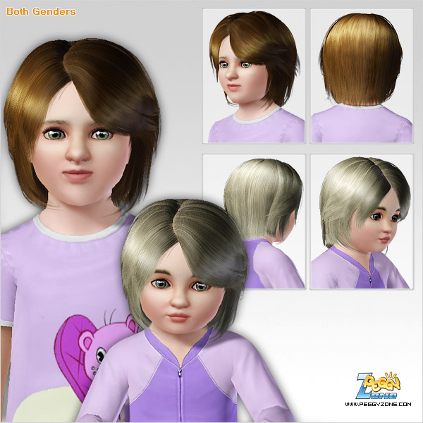Shiny and straight haircut ID 366 by Peggy Zone for Sims 3