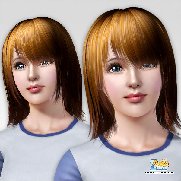Straight and glossy hairstyle ID 314 by Peggy Zone for Sims 3