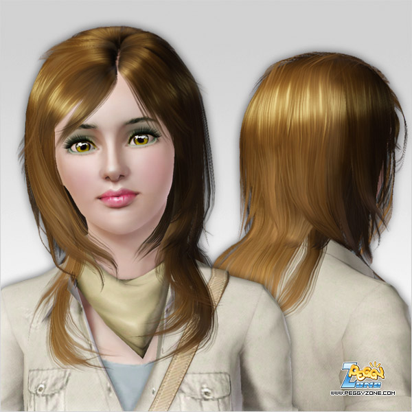 Sleek hairstyle ID 379 by Peggy Zone for Sims 3