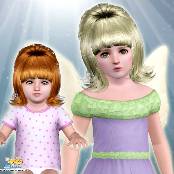 High volume with bangs hairstyle ID 000034 by Peggy Zone for Sims 3