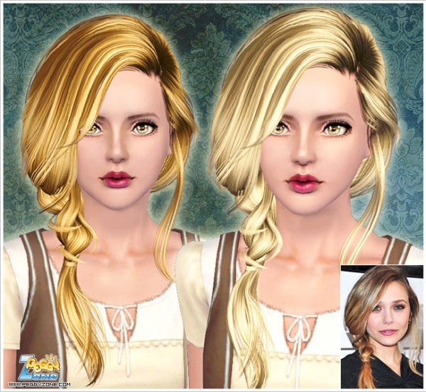 Messy side braid ID 000068 by Peggy Zone for Sims 3