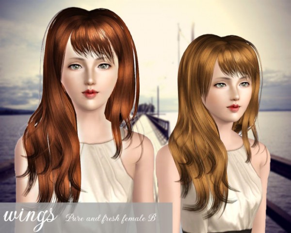 Asymetrical and layered hairstyle with bangs   Pure and fresh female by Wings for Sims 3