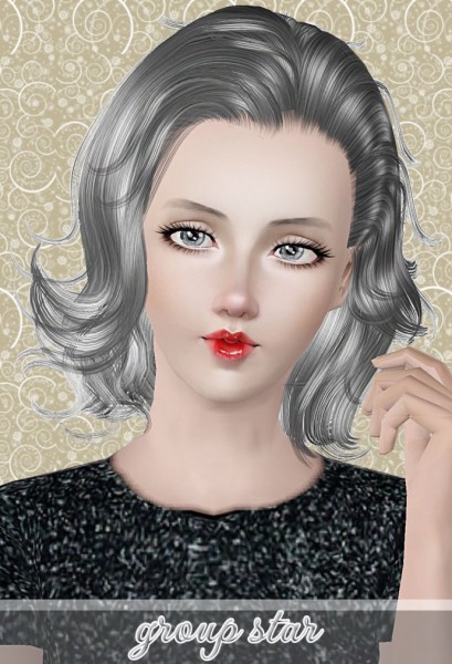 Curly bob   group star by Wings for Sims 3