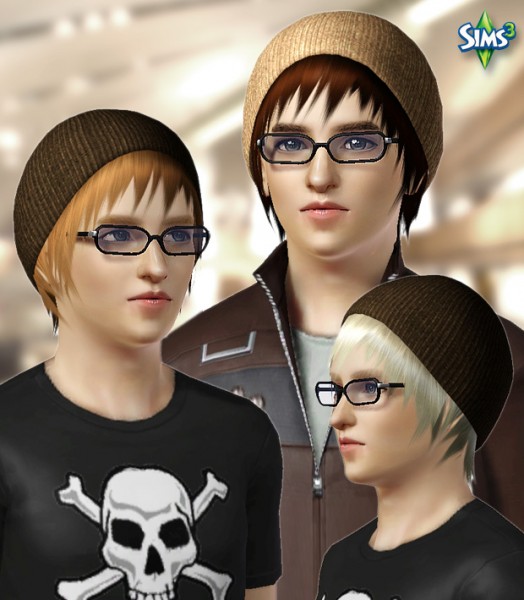 Cap hairstyle for boys   Conversion hair 27 by Raonjena for Sims 3