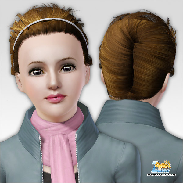 French chignon ith headband ID 440 by Peggy Zone for Sims 3