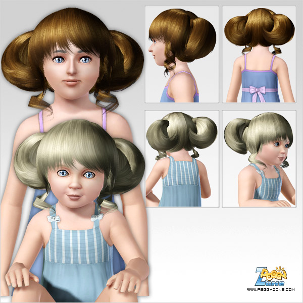 Double wrap tail hairstyle ID 656 by Peggy Zone for Sims 3