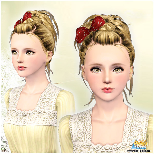 Formal chignon ID 818 by Peggy Zone for Sims 3