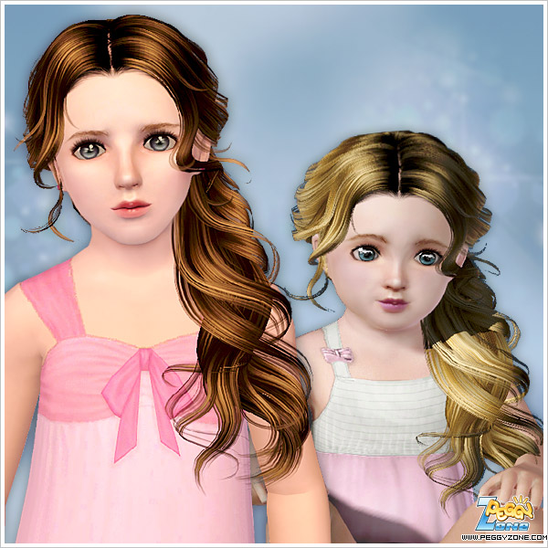 Wavy side ponytail ID 000046 by Peggy Zone for Sims 3