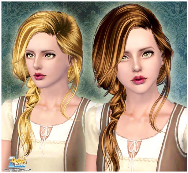 Messy side braid ID 000068 by Peggy Zone for Sims 3