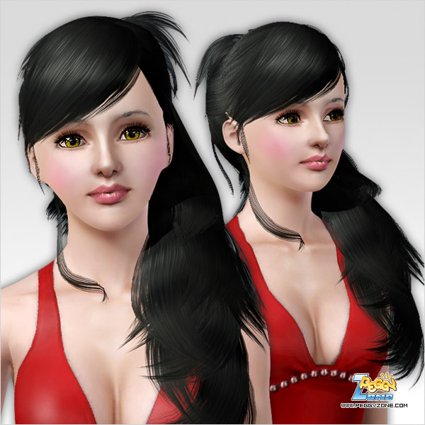 Small and spiky pigtail hairstyle ID 117 by Peggy Zone for Sims 3