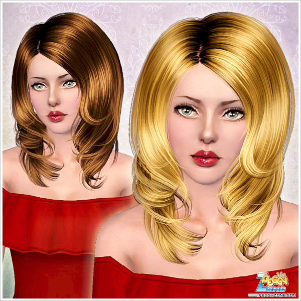 Formal long wavy hairstyle ID 820 by Peggy Zone for Sims 3