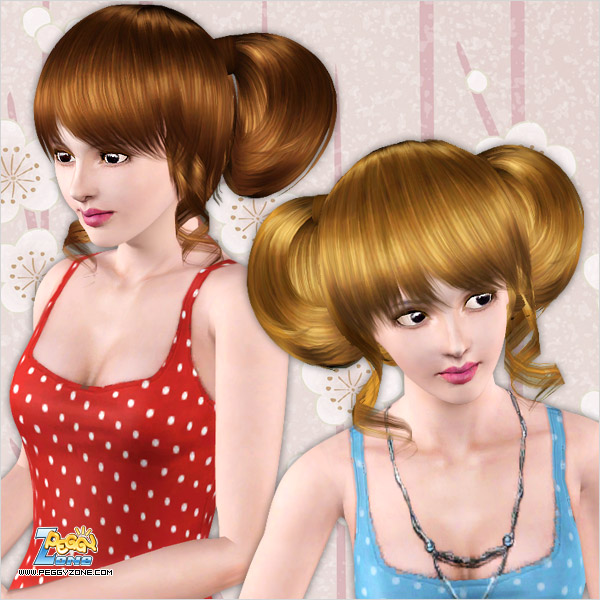 Wrap double side ponytail with curls ID 657 by Peggy Zone for Sims 3