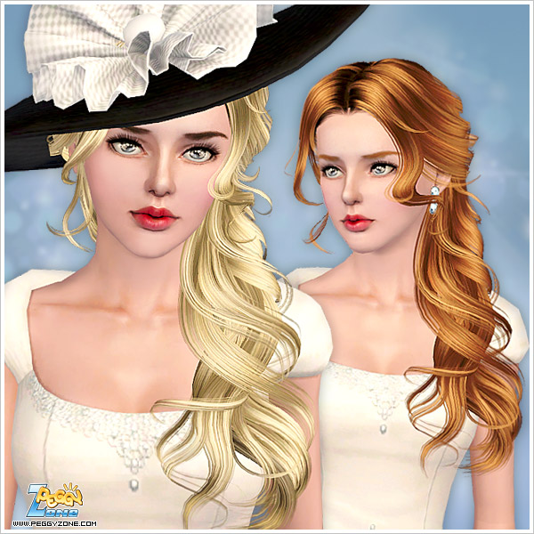 Wavy side ponytail ID 000047 by Peggy Zone for Sims 3