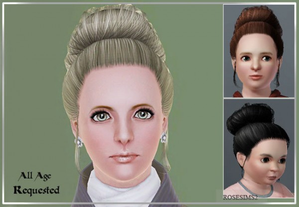 Round top knot by Rose Sims for Sims 3