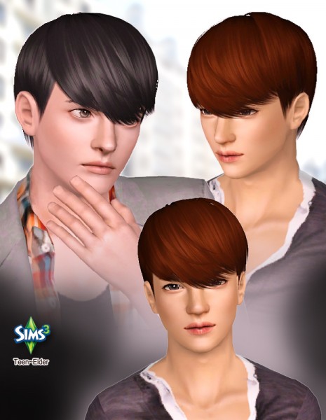 Smooth and straight hair for boys   Hair 16 by Raonjena for Sims 3