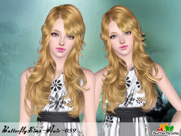 Dimensional waves hairstyle   Hair 59 by Butterfly for Sims 3