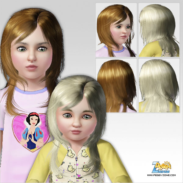 Asymmetrical large scales hairstyle and bangs ID 378 by Peggy Zone for Sims 3