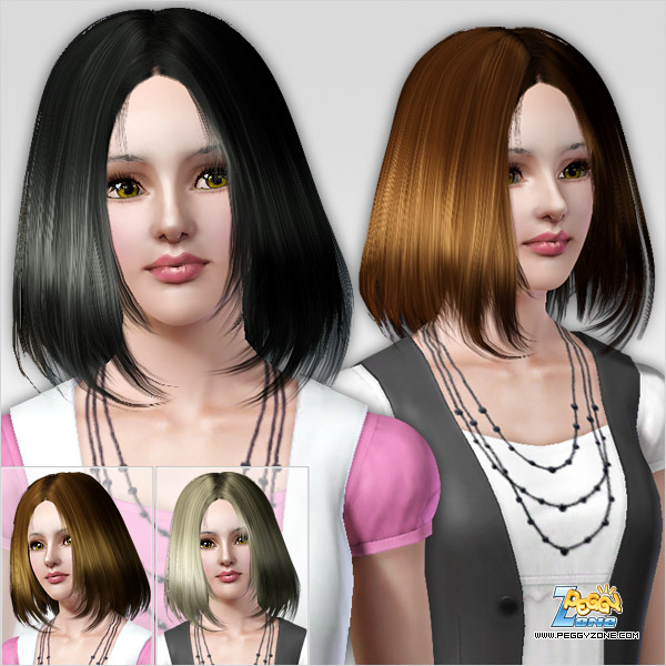 Voluminous straight hairstyle ID 309 by Peggy Zone for Sims 3