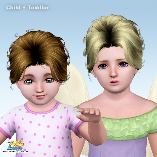Just off center with volume hairstyle ID 568 by Peggy Zone for Sims 3