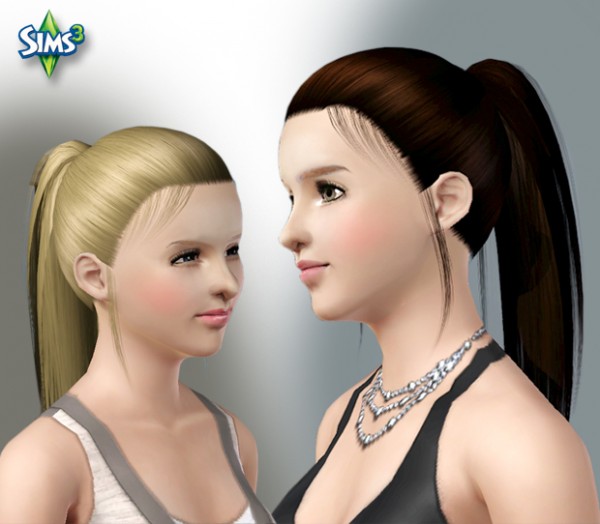 Dimensional ponytail   Hair 15 by Raonjena for Sims 3