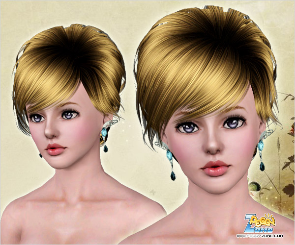 Retro runway hairstyle ID 483 by Peggy Zone for Sims 3